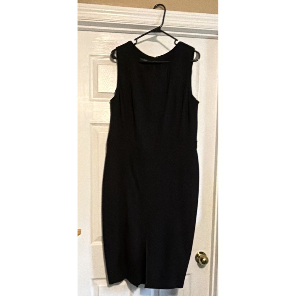Talbots Women's Black Solid Sleeveless Knee Length Dress Size 14 Dress, Black